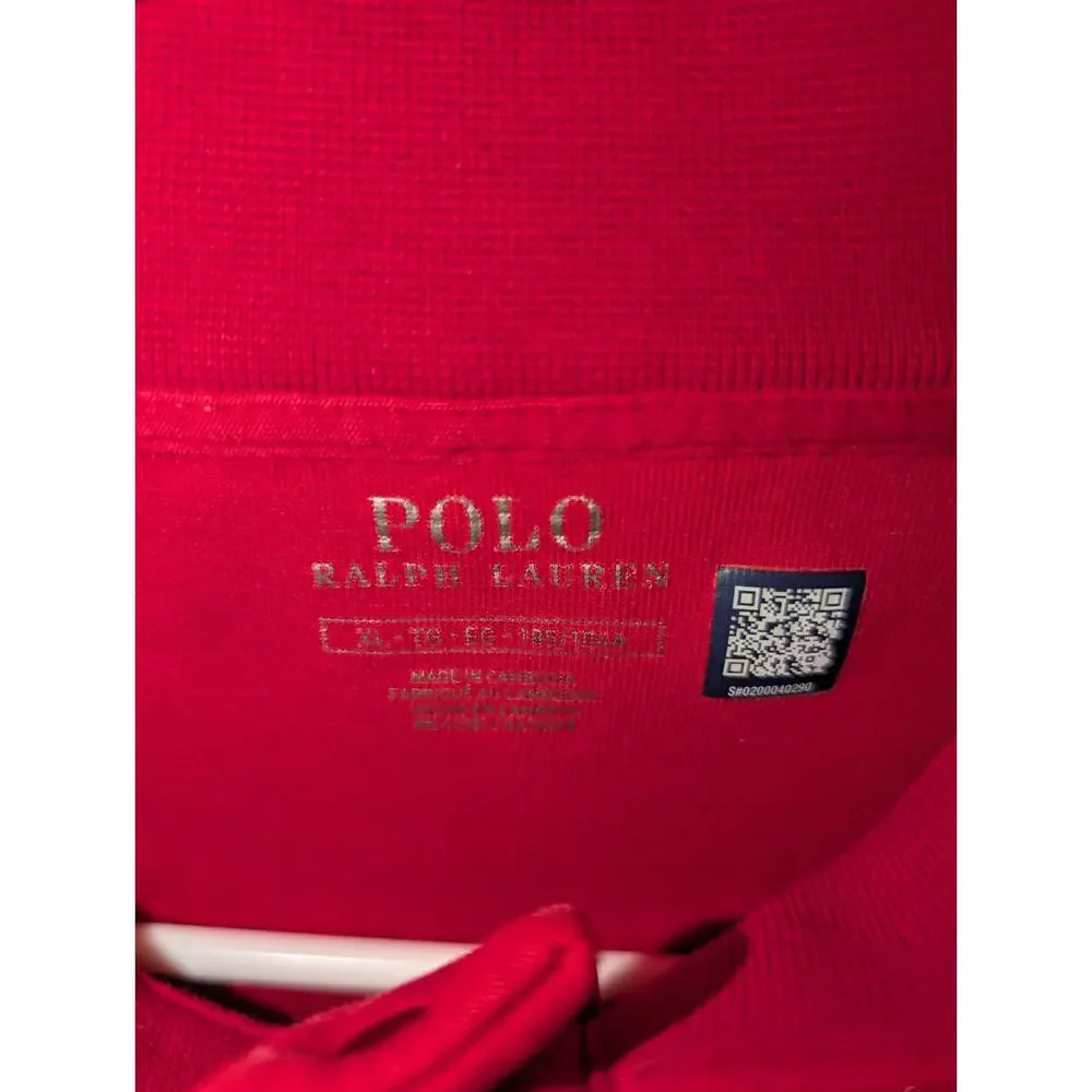 Polo Ralph Lauren Men’s Pullover Sweater Size XL Quarter Zip Red Cotton